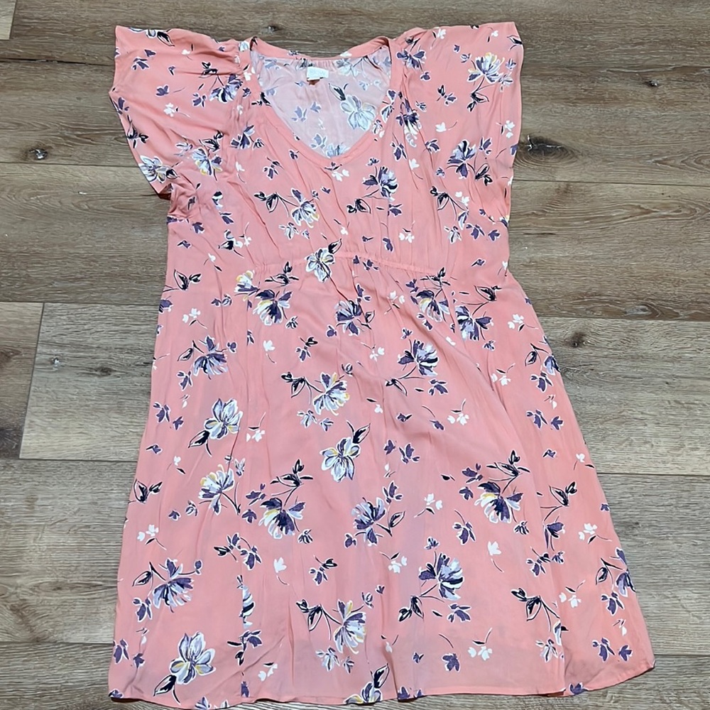 Coral summer maternity dress - size L